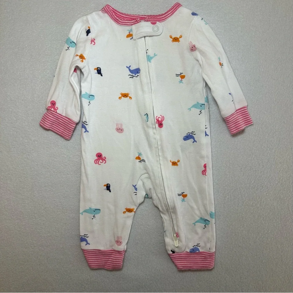 Carters Sleepers Bundle of 3 Baby Zip-Up Animal Lover Soft Cozy Cotton Fleece PJ